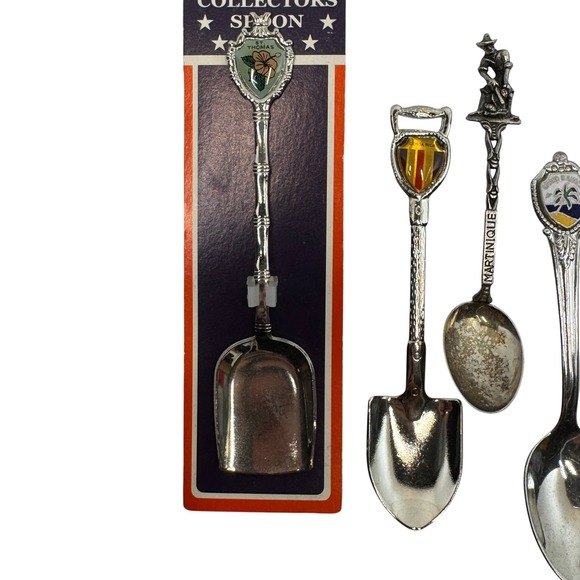 7pc Vtg Souvenir Spoon Lot Islands Cruise Travel Grand Cayman Nassau Jamaica - Picture 3 of 9